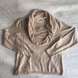 Lace Cowl Neck Sweater